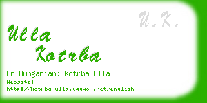 ulla kotrba business card